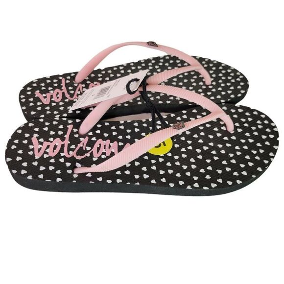 Volcom Girls Pink Rocking Solid Flip Flops (Size 5) - Picture 2 of 8